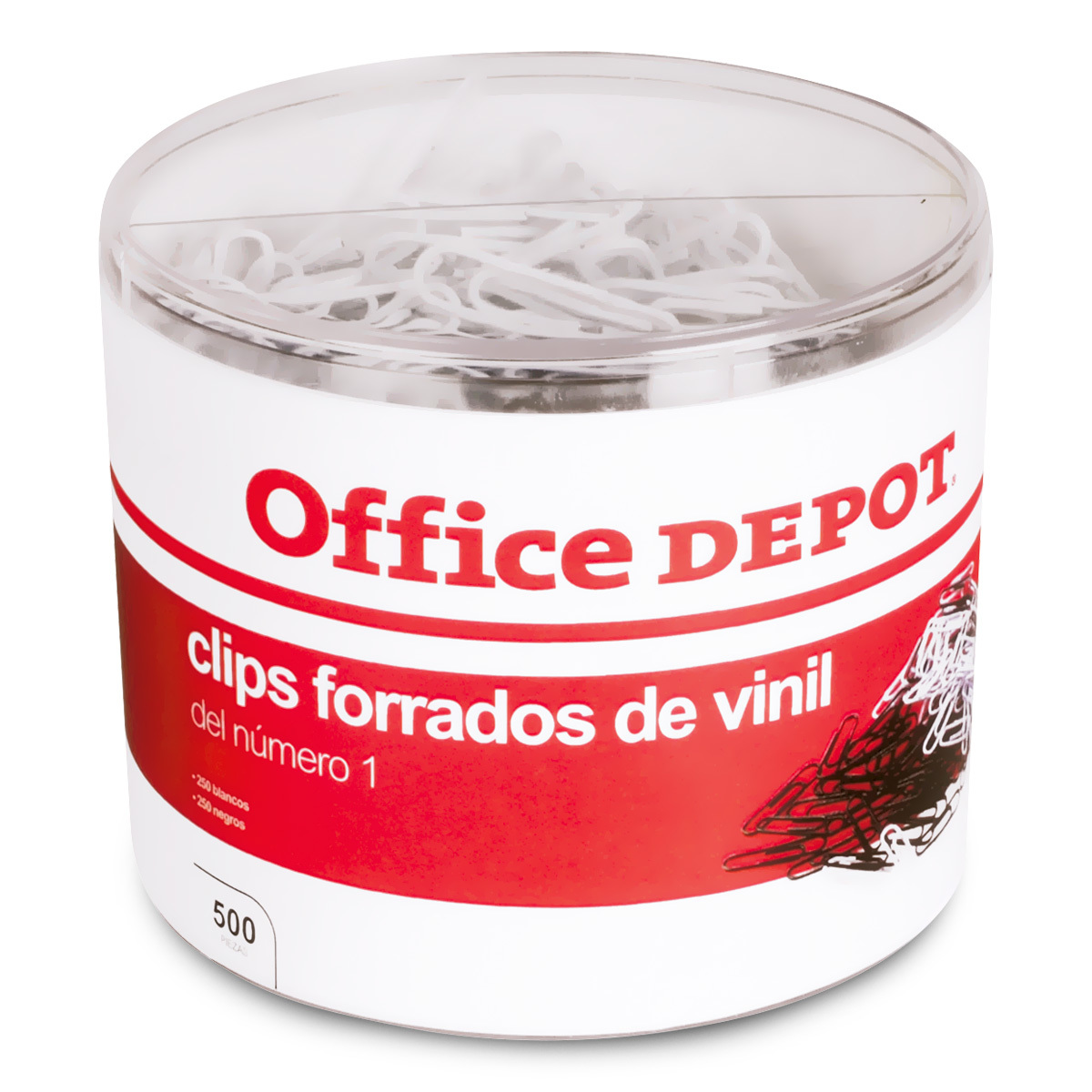 Clips Estándar No. 1 Office Depot Blanco y Negro 500 piezas | Office Depot  Mexico
