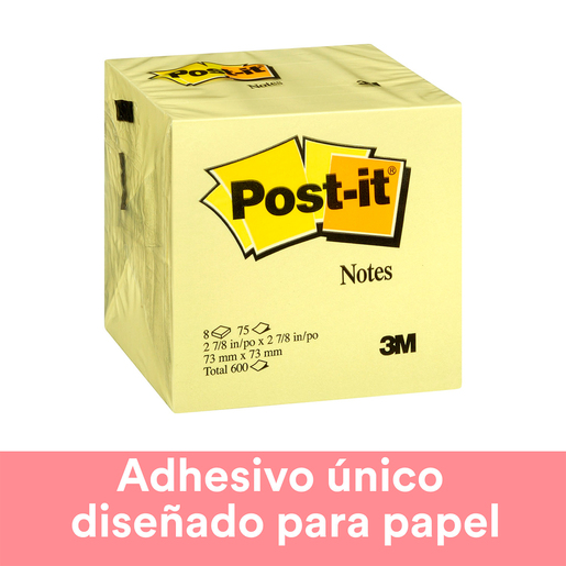 Notas Adhesivas Post-It Amarillo 7.6 x 7.6 cm