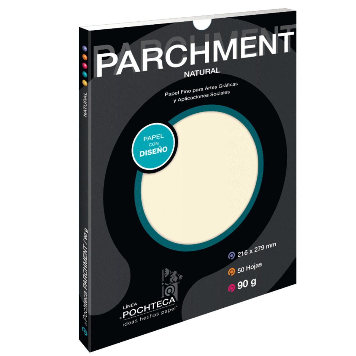 Papel con Diseño Pochteca Parchment Natural / 50 hojas / Carta / Beige / 90 gr