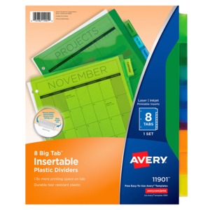 Separadores Avery Plástico 8 Pestañas Multicolor Separadores Avery Plástico 8 Pestañas Multicolor