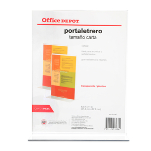Portaletrero Carta Vertical Office Depot / Acrílico / Transparente