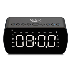 Bocina Portátil Bluetooth Misik MR414 con Radio Reloj Negro Bocina Portátil Bluetooth Misik MR414 con Radio Reloj Negro