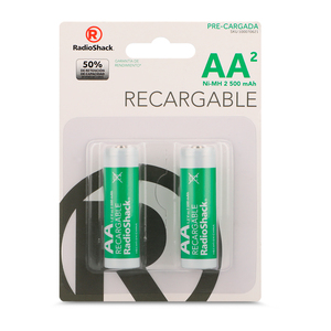 Baterías Recargables AA RadioShack 2500 mAh 2 piezas Baterías Recargables AA RadioShack 2500 mAh 2 piezas