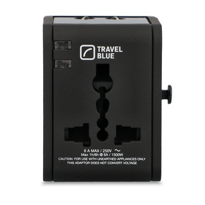 Adaptador Mundial de Viaje Travel Blue Negro Adaptador Mundial de Viaje Travel Blue Negro