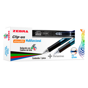 Bolígrafo Retráctil 4 en 1 Zebra Clip-On Multi Punto Mediano Bolígrafo Retráctil 4 en 1 Zebra Clip-On Multi Punto Mediano
