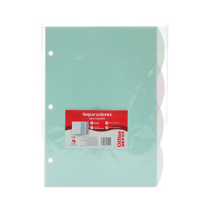 Separadores de Carpeta Office Depot Plástico 4 piezas Separadores de Carpeta Office Depot Plástico 4 piezas