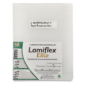 Pastas para Engargolar Carta Boflex Rayada Transparente 50 piezas Pastas para Engargolar Carta Boflex Rayada Transparente 50 piezas