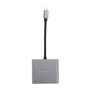 Adaptador 3 en 1 para Pantalla RadioShack Tipo C a HDMI 4k Gris Obscuro Adaptador 3 en 1 para Pantalla RadioShack Tipo C a HDMI 4k Gris Obscuro