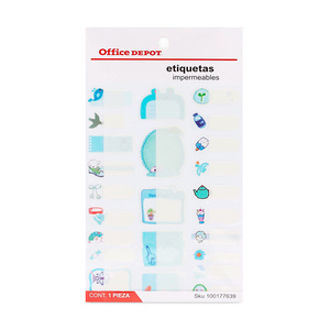 Etiquetas Office Depot Impermeables Azul 24 piezas Etiquetas Office Depot Impermeables Azul 24 piezas
