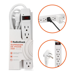 Supresor de Picos RadioShack 6 Salidas Blanco Supresor de Picos RadioShack 6 Salidas Blanco