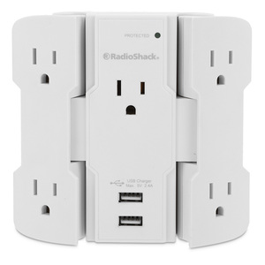 Supresor de Picos para Pared RadioShack 6 Salidas Blanco Supresor de Picos para Pared RadioShack 6 Salidas Blanco