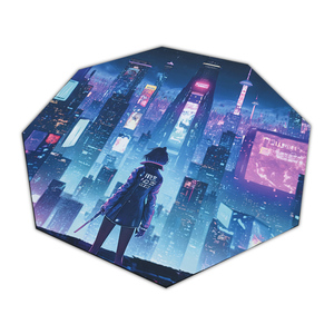 Tapete Estilo Gamer 4Tune Ciudad del Futuro Hexagonal Azul