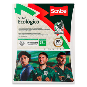 Papel Bond Ecológico Carta Scribe Paquete 500 hojas Blanco Papel Bond Ecológico Carta Scribe Paquete 500 hojas Blanco