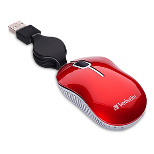 Mini Mouse Óptico Verbatim VB98619 Retráctil USB Rojo 