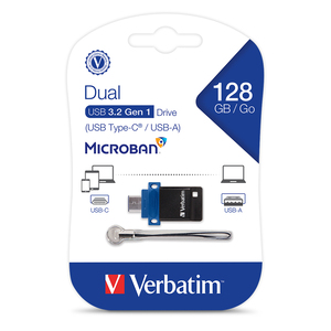 Memoria USB Doble Verbatim Store n Go 128 gb Azul