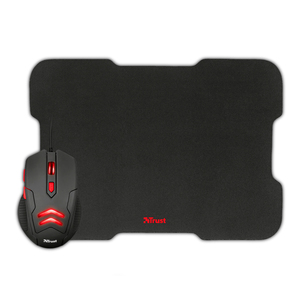 Mouse Gamer y Mouse Pad Trust Ziva Negro 