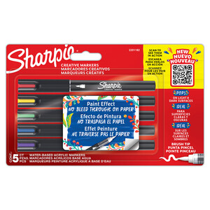 Marcadores Acrílicos Sharpie Punta Pincel Colores 5 piezas Marcadores Acrílicos Sharpie Punta Pincel Colores 5 piezas