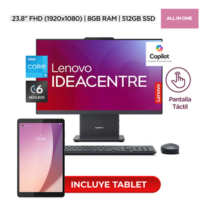Computadora de Escritorio Lenovo All in One IdeaCentre Intel Core i3 23.8 pulgadas 512GB SSD 8GB RAM 24IRH9 Gris Computadora de Escritorio Lenovo All in One IdeaCentre Intel Core i3 23.8 pulgadas 512GB SSD 8GB RAM 24IRH9 Gris