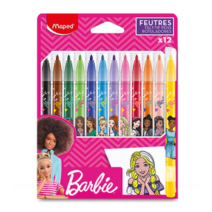 Plumones Barbie Maped Lavables 12 piezas Plumones Barbie Maped Lavables 12 piezas