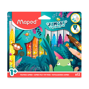 Plumones Jungle Fever Maped Jumbo 12 piezas Plumones Jungle Fever Maped Jumbo 12 piezas