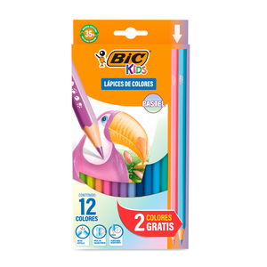 Lápices de Colores Bic Kids Pastel 14 piezas Lápices de Colores Bic Kids Pastel 14 piezas