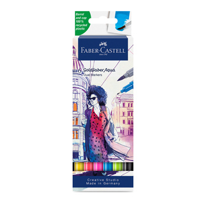Marcadores de Tinta Base Agua Faber Castell Doble Punta 0.4mm Colores 6 piezas Marcadores de Tinta Base Agua Faber Castell Doble Punta 0.4mm Colores 6 piezas