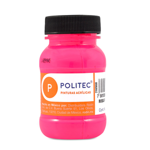 Pintura Acrílica Politec Rosa Fluorescente 100 ml  Pintura Acrílica Politec Rosa Fluorescente 100 ml