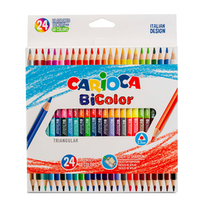 Lápices para Colorear Bicolor Carioca Colores Brillantes 24 piezas Lápices para Colorear Bicolor Carioca Colores Brillantes 24 piezas