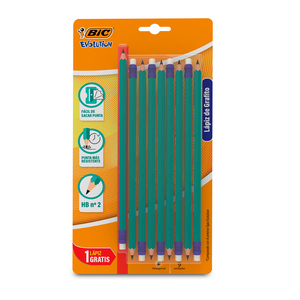 Lápices de Grafito Bic Evolution Hexagonales 9 piezas Lápices de Grafito Bic Evolution Hexagonales 9 piezas