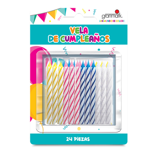 Velitas de Cera para Cumpleaños Granmark Colores 24 piezas Velitas de Cera para Cumpleaños Granmark Colores 24 piezas