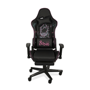Silla Gamer con Dibujos 4Tune Cuero Sintético Negro Silla Gamer con Dibujos 4Tune Cuero Sintético Negro