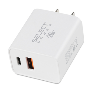 Cargador de Pared USB A y USB C Select Power 20W Blanco Cargador de Pared USB A y USB C Select Power 20W Blanco