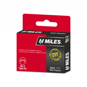 Grapas No. 3 Miles 6mm 1000 piezas Grapas No. 3 Miles 6mm 1000 piezas
