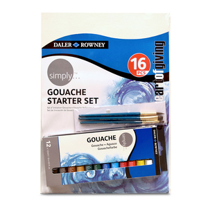 Set Acuarelas y Pinceles Daler Rowney Simply Gouache 12 tubos Set Acuarelas y Pinceles Daler Rowney Simply Gouache 12 tubos