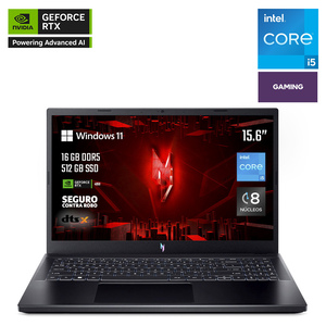 Laptop Gamer Acer Nitro V 15 NVIDIA GeForce RTX 4050 Intel Core i5 16GB RAM 512GB SSD 15.6 pulgadas Laptop Gamer Acer Nitro V 15 NVIDIA GeForce RTX 4050 Intel Core i5 16GB RAM 512GB SSD 15.6 pulgadas