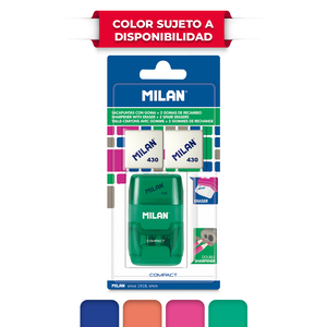 Sacapuntas Doble con Goma MILAN Compact Ergonómico 3 piezas Sacapuntas Doble con Goma MILAN Compact Ergonómico 3 piezas