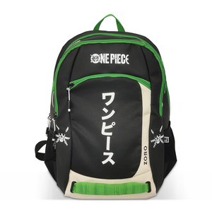 Mochila Escolar Fotorama One Piece Zoro II Negro con Verde Mochila Escolar Fotorama One Piece Zoro II Negro con Verde