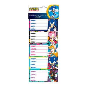 Etiqueta Escolar Granmark Sonic The Hedgehog 10 piezas Etiqueta Escolar Granmark Sonic The Hedgehog 10 piezas