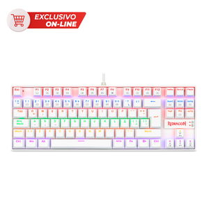 Teclado Gamer Alámbrico Redragon Kumara Rainbow Blanco Teclado Gamer Alámbrico Redragon Kumara Rainbow Blanco