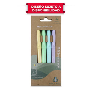 Marcatextos Office Depot Ecológicos 4 piezas Marcatextos Office Depot Ecológicos 4 piezas