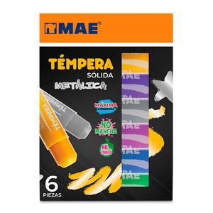 Pintura Témpera Sólida MAE Metálica 6 piezas Pintura Témpera Sólida MAE Metálica 6 piezas