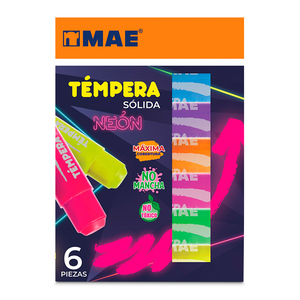 Pintura Témpera Sólida MAE Neón 6 piezas Pintura Témpera Sólida MAE Neón 6 piezas