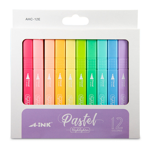 Marcatextos Pastel A-INK 12 Piezas Marcatextos Pastel A-INK 12 Piezas