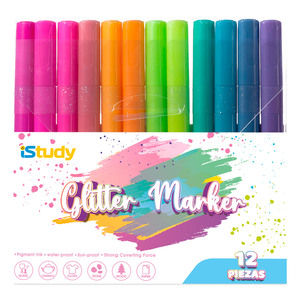 Marcadores con Efecto Glitter iStudy 12 piezas Marcadores con Efecto Glitter iStudy 12 piezas