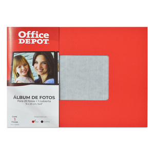 Álbum de Fotos Office Depot con Ventana Rojo Álbum de Fotos Office Depot con Ventana Rojo