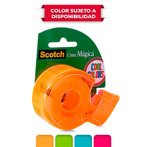Cinta Mágica Invisible con Despachador Scotch Cool Colors 122 19 mm x 16.5 m  Cinta Mágica Invisible con Despachador Scotch Cool Colors 122 19 mm x 16.5 m