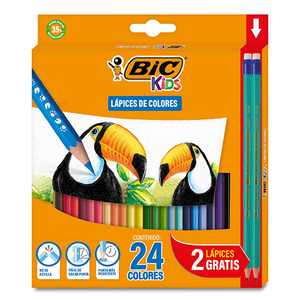 Lápices de Colores Hexagonales Bic Evolution 24 piezas Lápices de Colores Hexagonales Bic Evolution 24 piezas