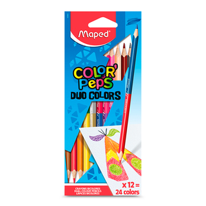 Lápices de Colores Bicolores Redondos Maped Color'Peps Duo 12 piezas Lápices de Colores Bicolores Redondos Maped Color'Peps Duo 12 piezas