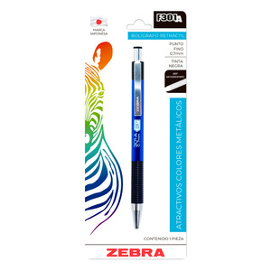 Bolígrafo Retráctil Zebra F301A Punto Fino Tinta Negra Bolígrafo Retráctil Zebra F301A Punto Fino Tinta Negra