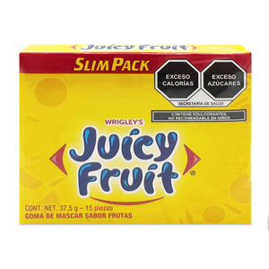 Goma de Mascar Wrigleys Juicy Fruit Sabor Frutal 37.5 gr 15 piezas Goma de Mascar Wrigleys Juicy Fruit Sabor Frutal 37.5 gr 15 piezas